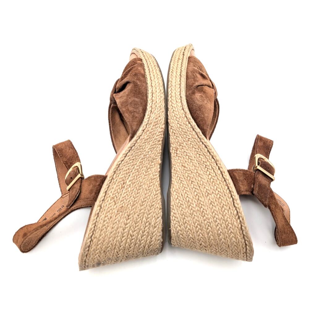 Born Monticello Knotted Wedge Sandal Women's Ankle Strap Brown Size US10M EU41 - Picture 5 of 14